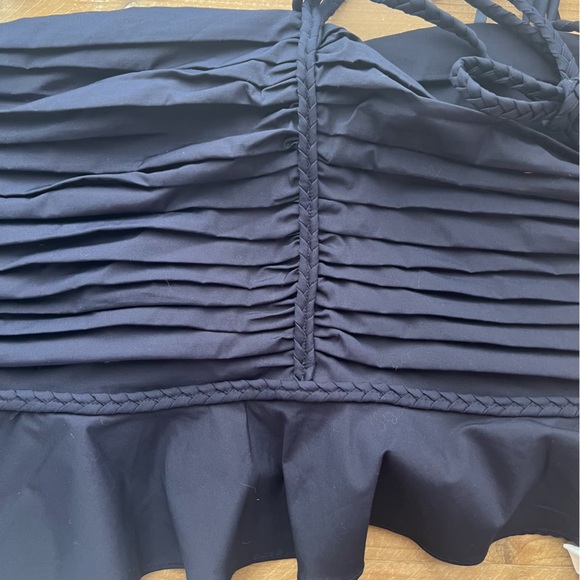 VERONICA BEARD Arienne ruched stretch-cotton poplin halterneck top - Picture 9 of 10